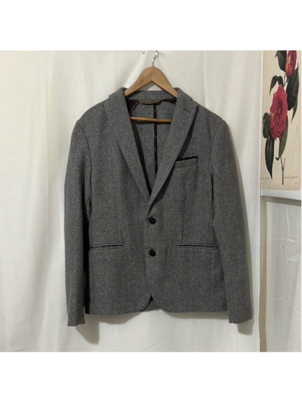 Zara Man 52% Wool Grey Suit Coat